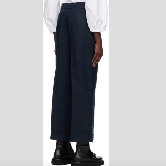 S Max Mara navy trousers cuffed hem - Picture 3 of 15